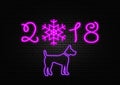 New year 2018 neon sign.