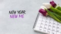 New year new me, inspirational quote for new years resolutions. Royalty Free Stock Photo