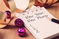 New year new plans with decoration. Royalty Free Stock Photo