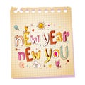 New Year new you notepad paper message Royalty Free Stock Photo