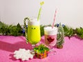 New year non-alcoholic and alcoholic drinks for children and adults.