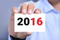 New year number 2016 on business card