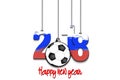 New Year numbers 2018 and soccer ball Royalty Free Stock Photo