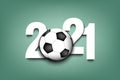 New Year numbers 2021 and soccer ball Royalty Free Stock Photo