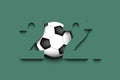 New Year numbers 2021 and soccer ball Royalty Free Stock Photo