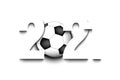 New Year numbers 2021 and soccer ball Royalty Free Stock Photo