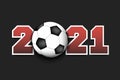 New Year numbers 2021 and soccer ball Royalty Free Stock Photo