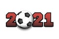 New Year numbers 2021 and soccer ball Royalty Free Stock Photo