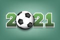 New Year numbers 2021 and soccer ball Royalty Free Stock Photo