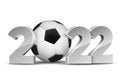 New Year numbers 2022 with soccer ball isolated on white background. Royalty Free Stock Photo