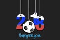 New Year numbers 2018 and soccer ball Royalty Free Stock Photo