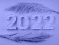 2022 New year numbers on very peri purple background