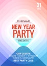 New Year Party flyer design template banner poster. New Year event disco club Royalty Free Stock Photo