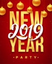 New Year 2019 party flyer template Royalty Free Stock Photo