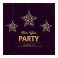 New year party invitation card. Can be used as a banner, poster, postcard, flyer.
