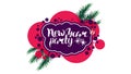 New Year party, logo for party poster for your creativity in graffiti style with Christmas decor