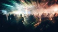 New year party with people motion blur view long exposure, concept of Celebration, created with Generative AI technology Royalty Free Stock Photo