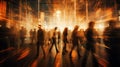 New year party with people motion blur view long exposure, concept of Celebration, created with Generative AI technology Royalty Free Stock Photo