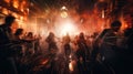 New year party with people motion blur view long exposure, concept of Celebration, created with Generative AI technology Royalty Free Stock Photo