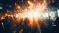 New year party with people motion blur view long exposure, concept of Celebration, created with Generative AI technology Royalty Free Stock Photo