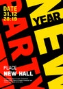 New Year party poster template in modern international typographic style.