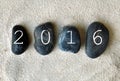 New year 2016 on pebbles Royalty Free Stock Photo