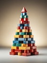 new year photo background with christmas tree made from kids constructor