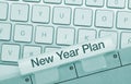 New Year Plan - Inscription on Blue Keyboard Key Royalty Free Stock Photo