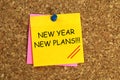 New year new plans sticky Royalty Free Stock Photo