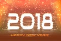 2018 New Year! Poster cyber. Magic background