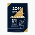 2019 new year poster template for jazz music concert vector Royalty Free Stock Photo