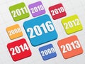 New year 2016 and previous years Royalty Free Stock Photo