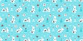 New Year rabbit pattern. New Year 2023 seamless background, textile, fabric design. Winter print with rabbits, hare