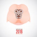 New Year Red Monkey. Royalty Free Stock Photo