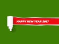 New Year red vector torn edge template and paper roll with rough fringe.