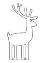 New Year reindeer symbol, continuous line drawing. Vector illustration. Humor