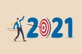 New year 2021 resolution, business strategy plan and goal achievement, financial target for calendar year concept, confidence