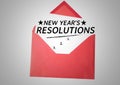 New year resolution goals in red envelope