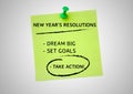 New year resolution goals written on sticky notes Royalty Free Stock Photo