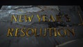 New Year Resolution Golden Script Etched on Luxury Marble Stone Royalty Free Stock Photo