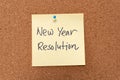 New Year resolution written on yellow sticky note pad Royalty Free Stock Photo