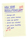 New Year Resolutions - list. Same again 2015. Royalty Free Stock Photo