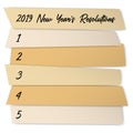 New Year Resolutions list vector template for goals.