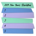 New Year Resolutions list vector template for plans. Royalty Free Stock Photo