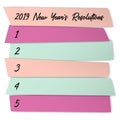 New Year Resolutions list vector template for plans. Royalty Free Stock Photo