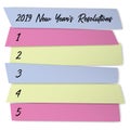New Year Resolutions list vector template for plans. Royalty Free Stock Photo