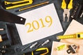 2019 New Year resolutions notebook Royalty Free Stock Photo
