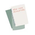 New Year resolutions. Open spiral notepad. You can make any entries in it. Productive day and productive life concept