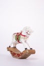 new year retro toy horse on a white background