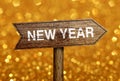 New Year Road Sign Royalty Free Stock Photo